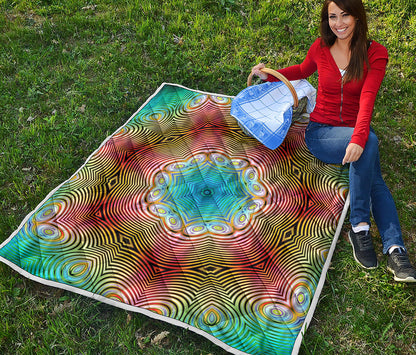Psychedelic Kaleidoscope Print Quilt