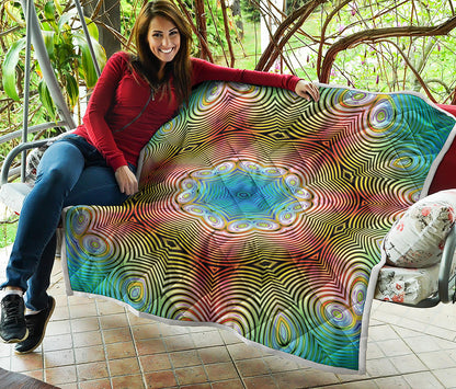 Psychedelic Kaleidoscope Print Quilt