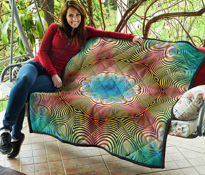 Psychedelic Kaleidoscope Print Quilt