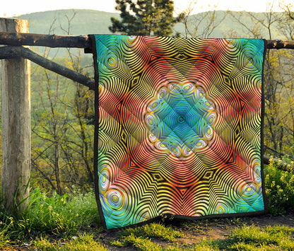 Psychedelic Kaleidoscope Print Quilt