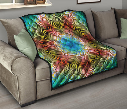 Psychedelic Kaleidoscope Print Quilt