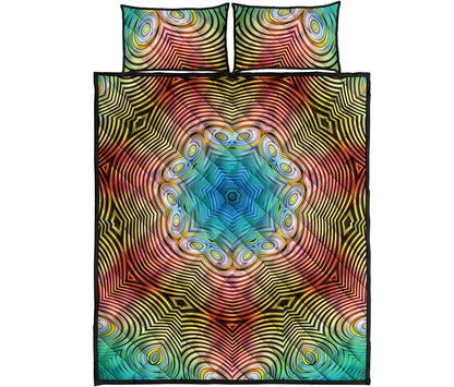 Psychedelic Kaleidoscope Print Quilt Bed Set