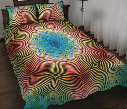 Psychedelic Kaleidoscope Print Quilt Bed Set