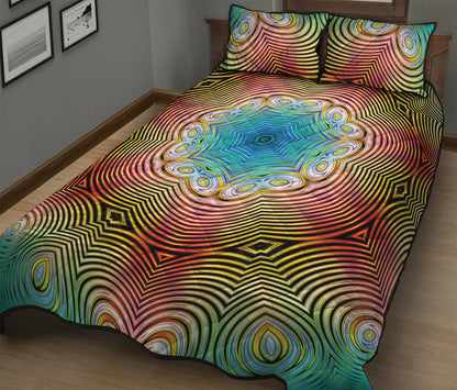 Psychedelic Kaleidoscope Print Quilt Bed Set