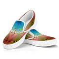 Psychedelic Kaleidoscope Print White Slip On Sneakers