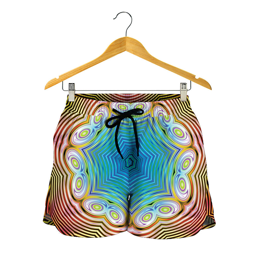 Psychedelic Kaleidoscope Print Women's Shorts