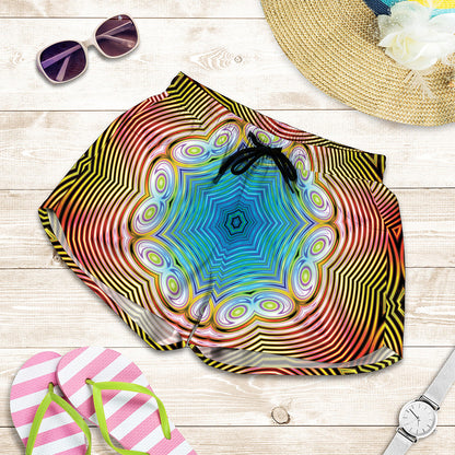 Psychedelic Kaleidoscope Print Women's Shorts