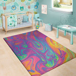 Psychedelic Liquid Print Area Rug