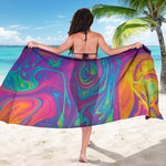 Psychedelic Liquid Print Beach Sarong Wrap