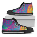 Psychedelic Liquid Print Black High Top Sneakers