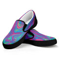 Psychedelic Liquid Print Black Slip On Sneakers