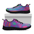 Psychedelic Liquid Print Black Running Shoes