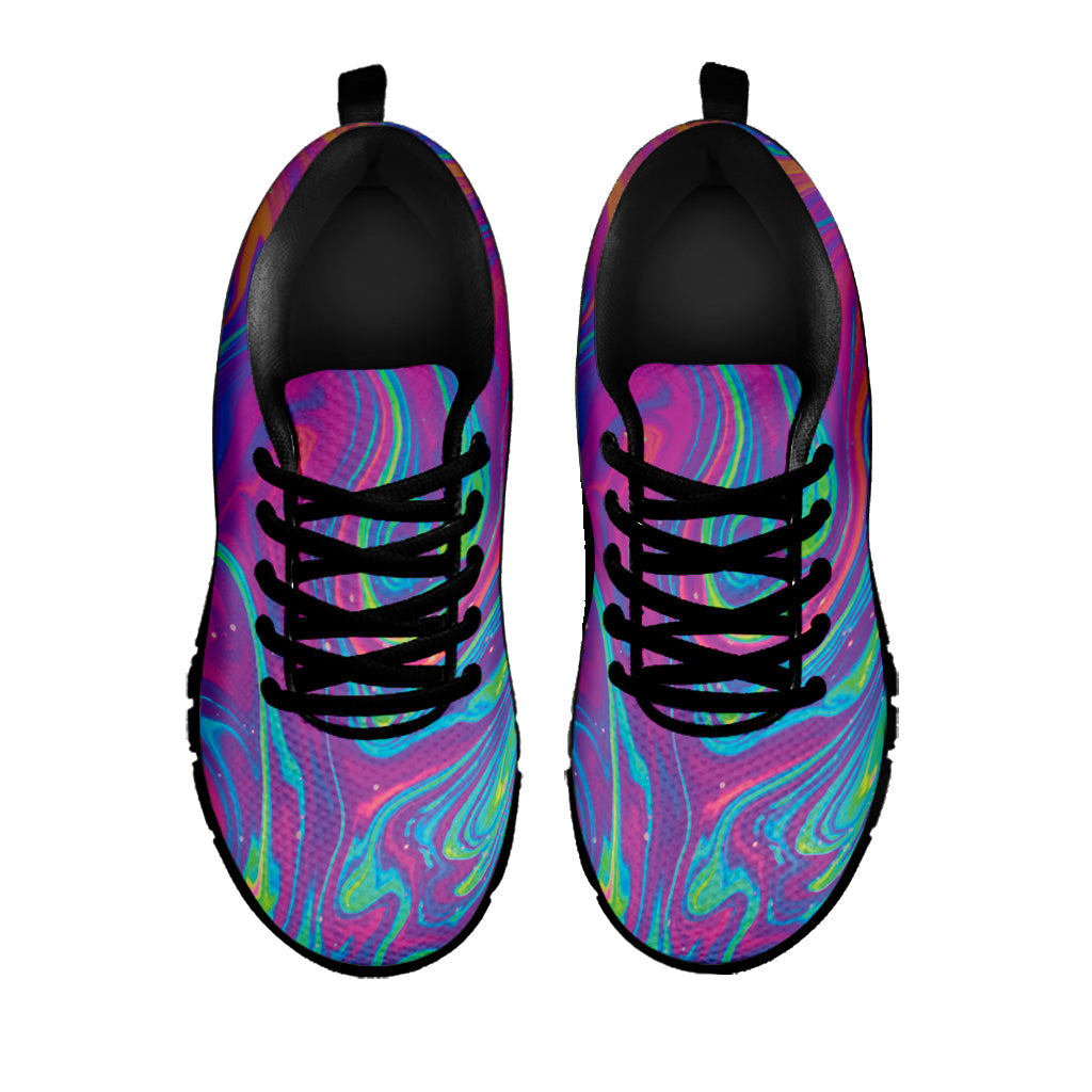 Psychedelic Liquid Print Black Sneakers