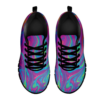 Psychedelic Liquid Print Black Sneakers