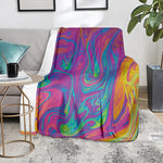 Psychedelic Liquid Print Blanket