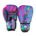 Psychedelic Liquid Print Boxing Gloves
