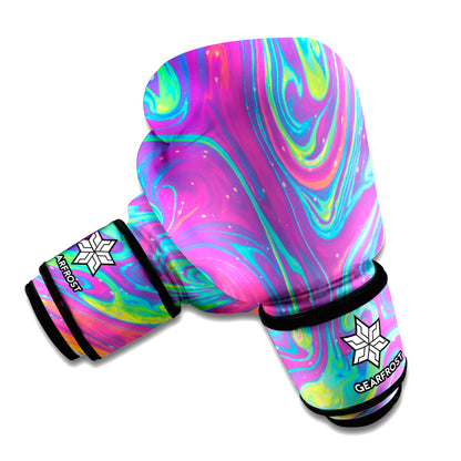 Psychedelic Liquid Print Boxing Gloves