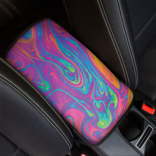 Psychedelic Liquid Print Car Center Console Cover