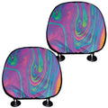 Psychedelic Liquid Print Car Headrest Covers