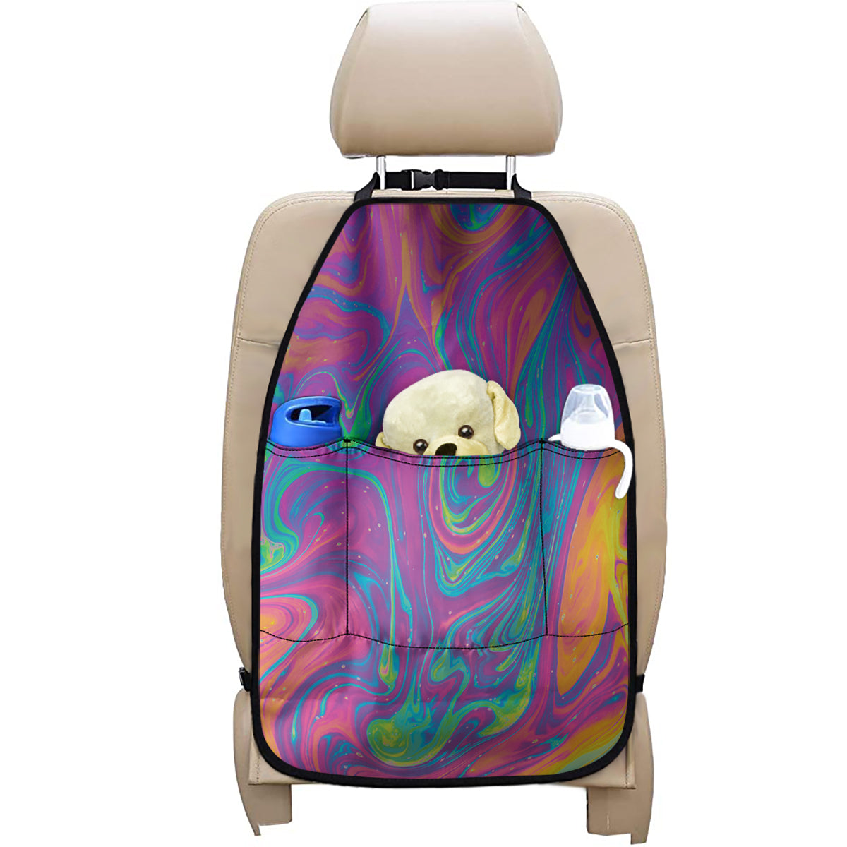 Psychedelic Liquid Print Car Seat Organizers