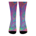 Psychedelic Liquid Print Crew Socks
