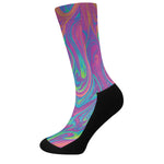Psychedelic Liquid Print Crew Socks