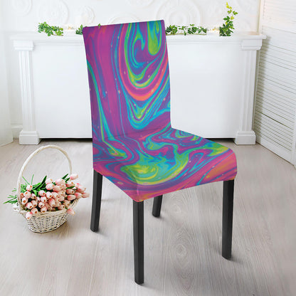 Psychedelic Liquid Print Dining Chair Slipcover
