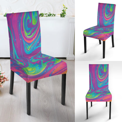 Psychedelic Liquid Print Dining Chair Slipcover