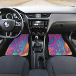 Psychedelic Liquid Print Front and Back Car Floor Mats