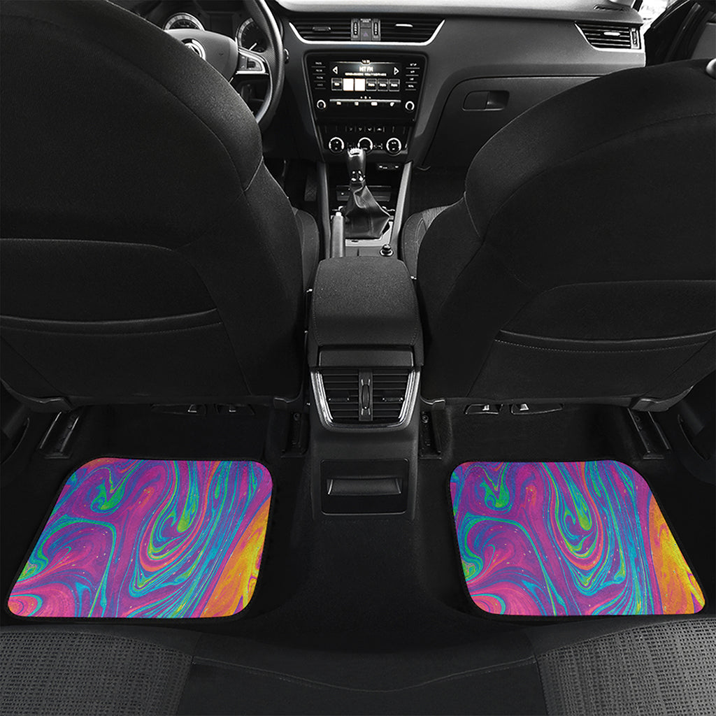 Psychedelic Liquid Print Front and Back Car Floor Mats