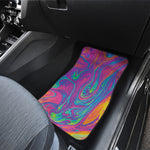 Psychedelic Liquid Print Front and Back Car Floor Mats