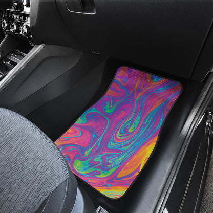 Psychedelic Liquid Print Front Car Floor Mats