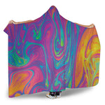 Psychedelic Liquid Print Hooded Blanket