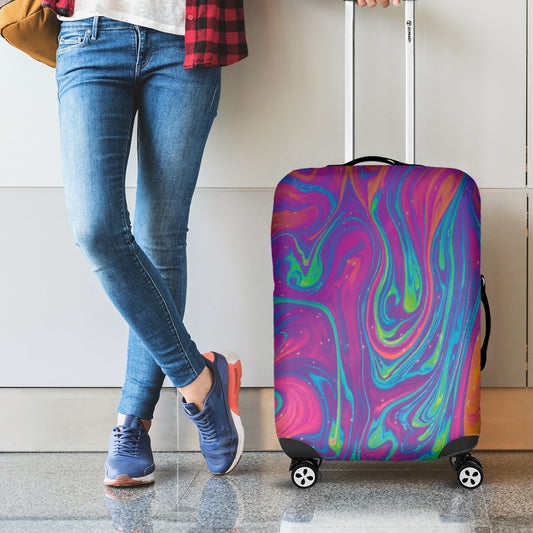 Psychedelic Liquid Print Luggage Cover