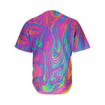 Psychedelic Liquid Print Men's Baseball Jersey
