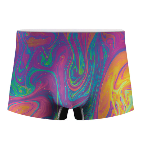 Psychedelic Liquid Print Men's Boxer Briefs