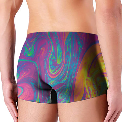 Psychedelic Liquid Print Men's Boxer Briefs