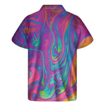 Psychedelic Liquid Print Men's Short Sleeve Shirt