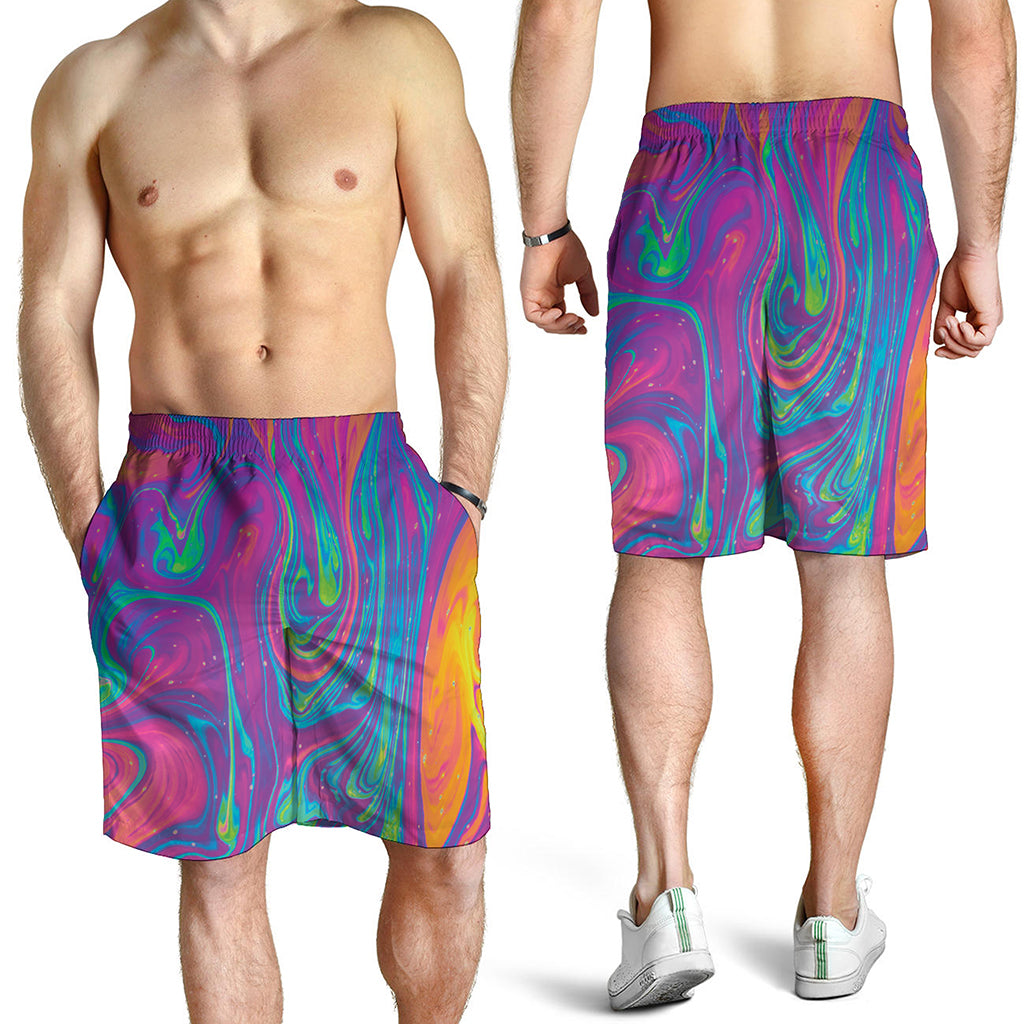 Psychedelic Liquid Print Men's Shorts