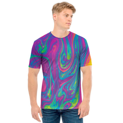 Psychedelic Liquid Print Men's T-Shirt