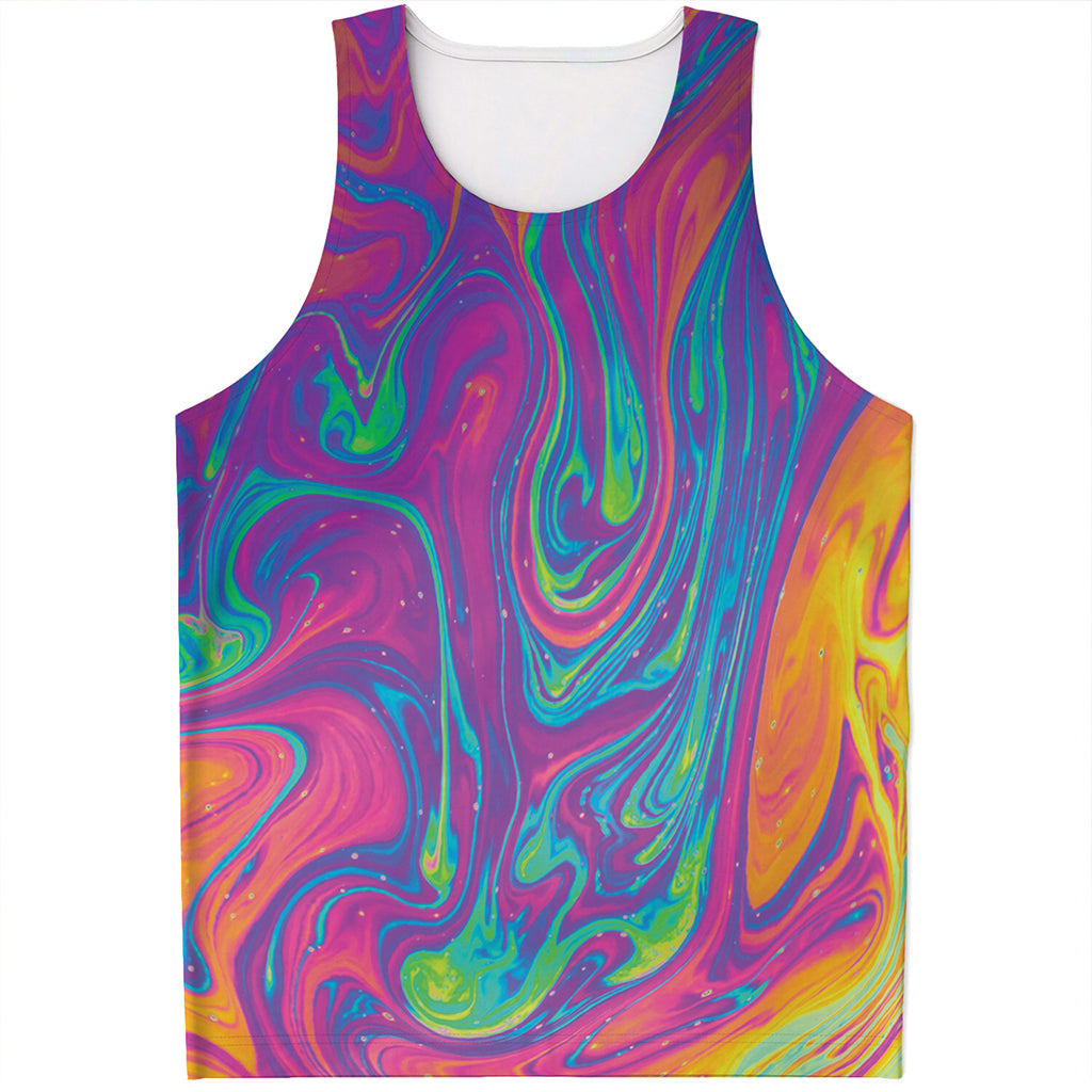 Psychedelic Liquid Print Men's Tank Top