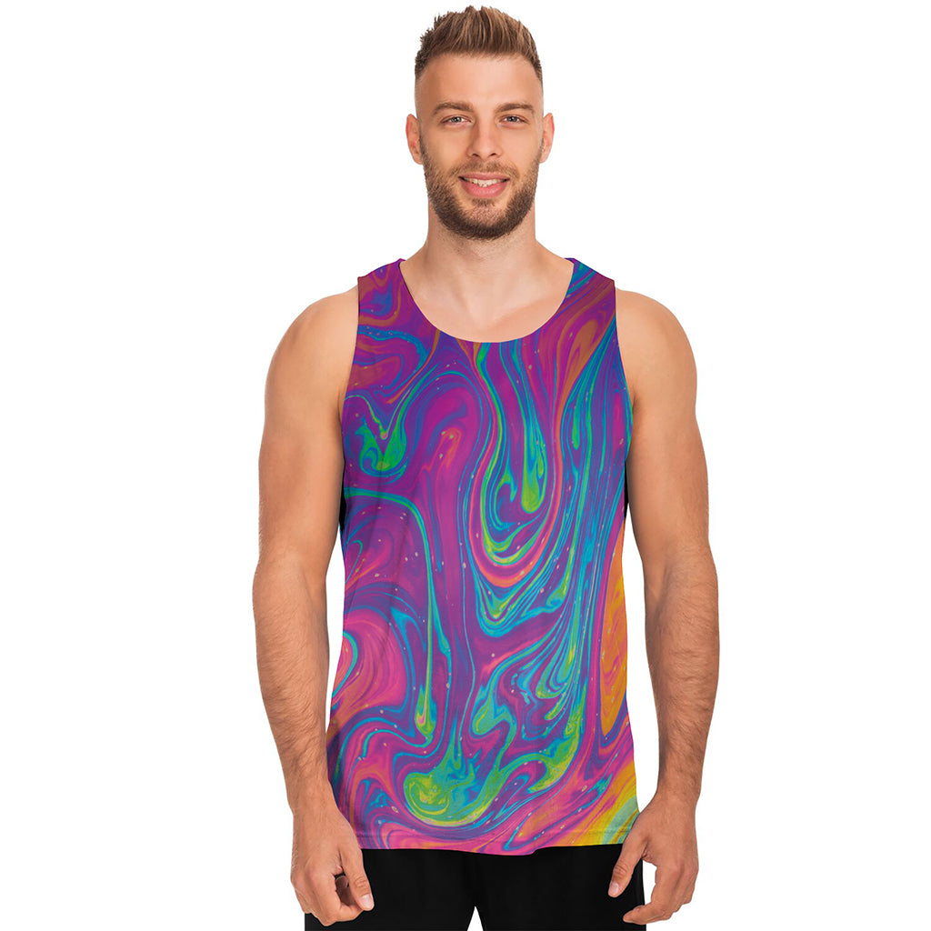 Psychedelic Liquid Print Men's Tank Top