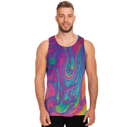 Psychedelic Liquid Print Men's Tank Top