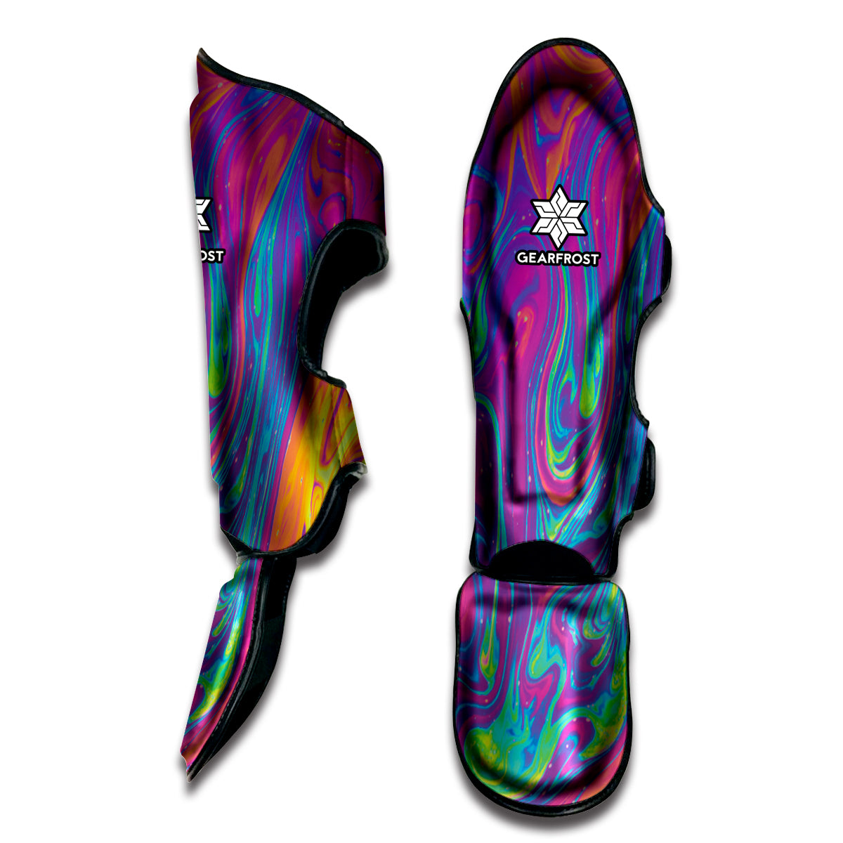 Psychedelic Liquid Print Muay Thai Shin Guard