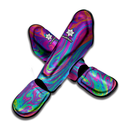 Psychedelic Liquid Print Muay Thai Shin Guard