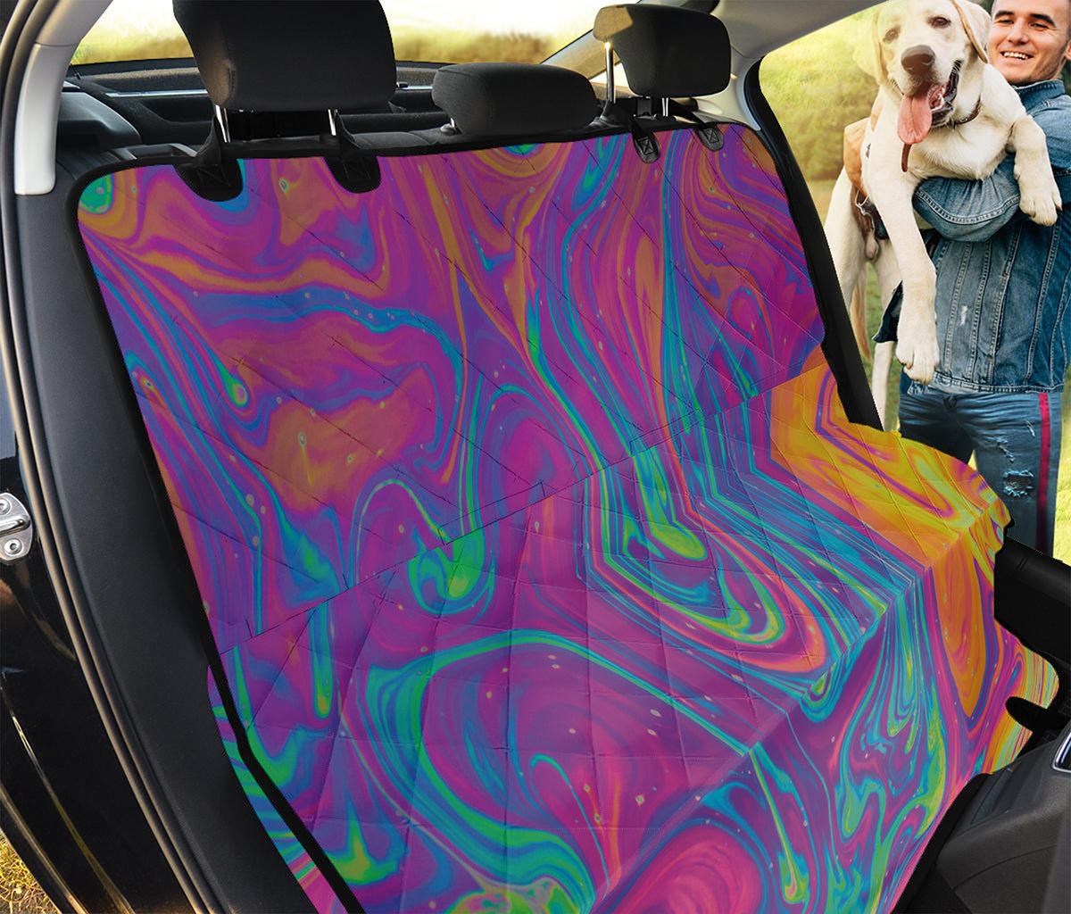 Psychedelic Liquid Print Pet Car Back Seat Cover