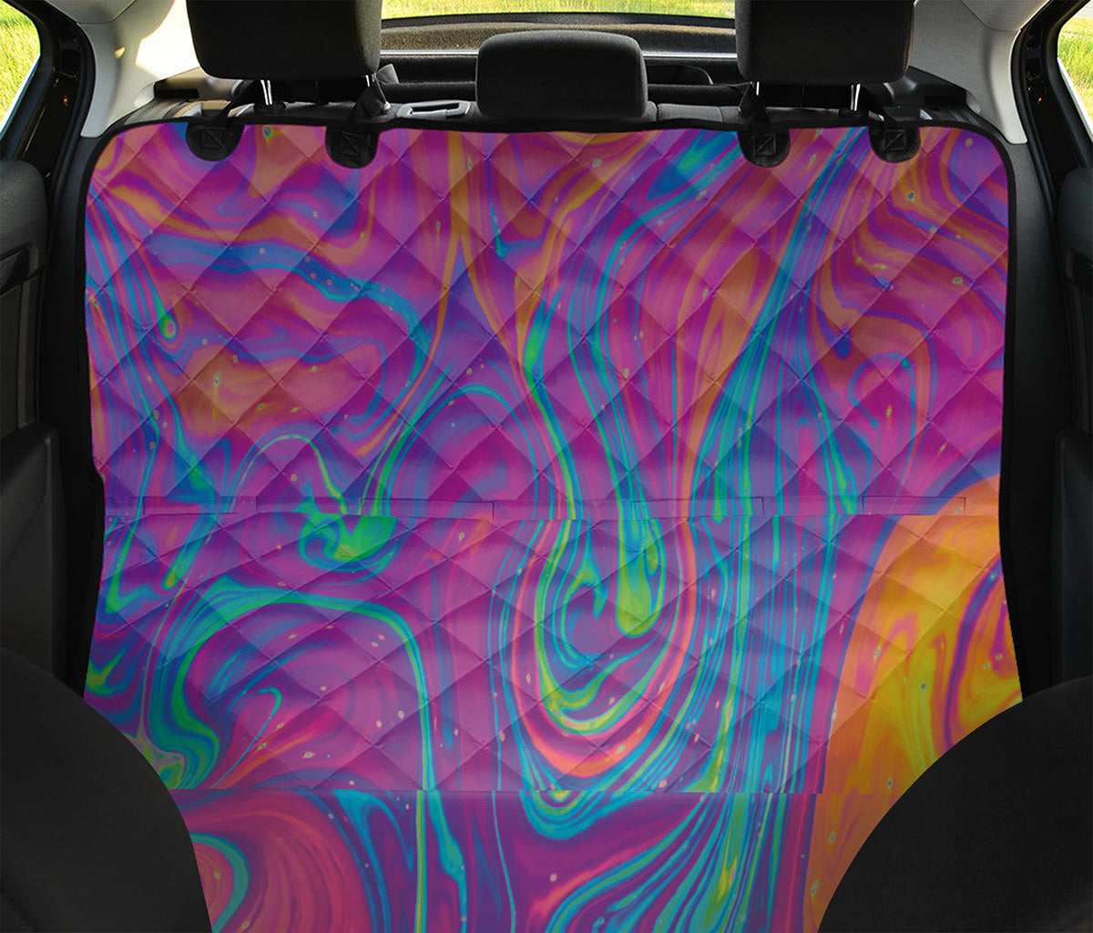 Psychedelic Liquid Print Pet Car Back Seat Cover