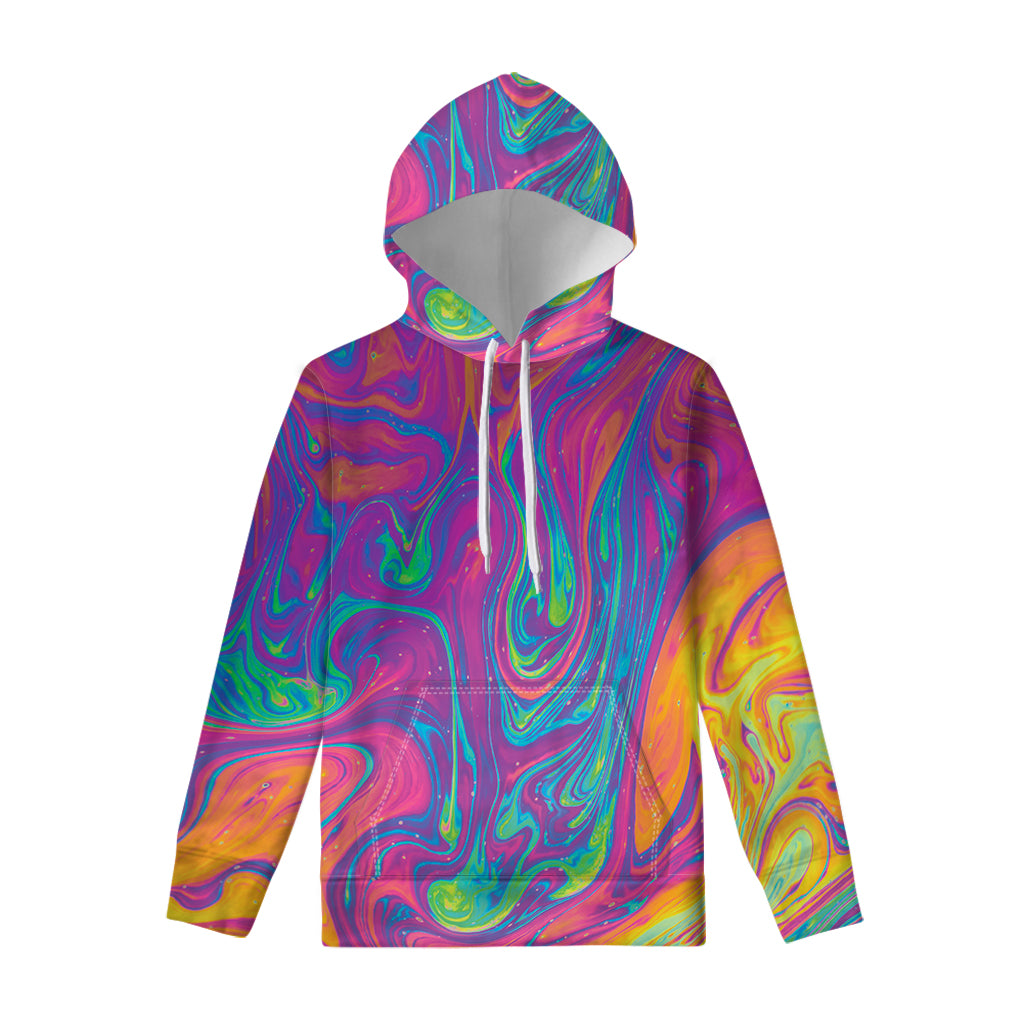 Psychedelic Liquid Print Pullover Hoodie
