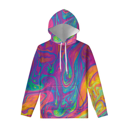 Psychedelic Liquid Print Pullover Hoodie