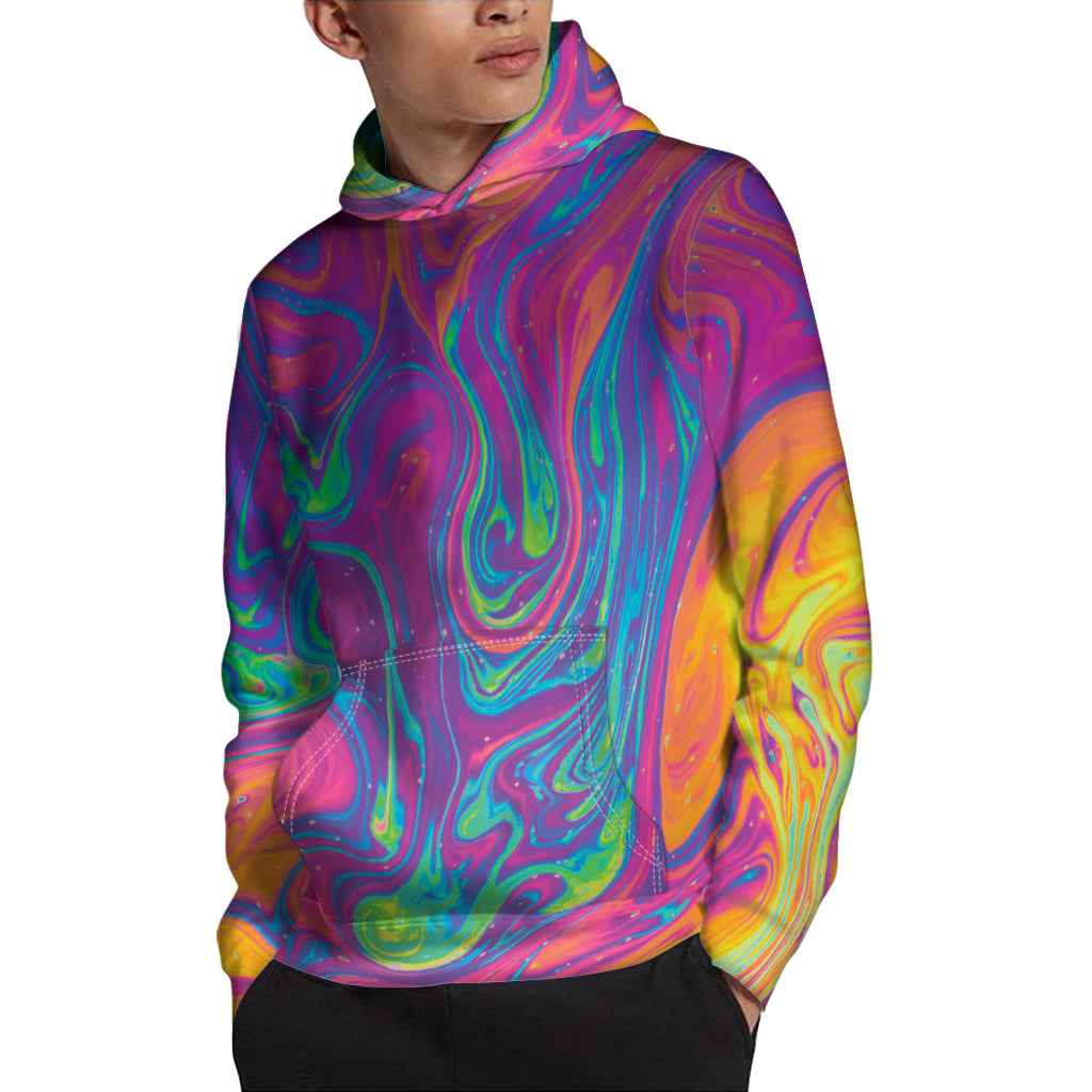 Psychedelic Liquid Print Pullover Hoodie